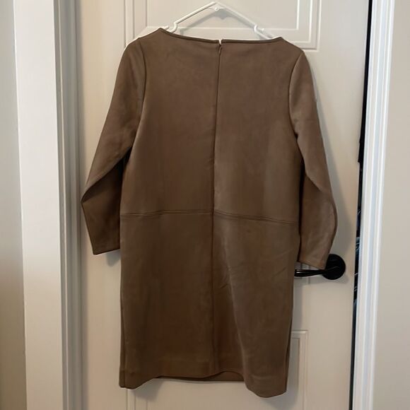 New Ann Taylor Seamed Faux Suede Shift Dress - Picture 5 of 6